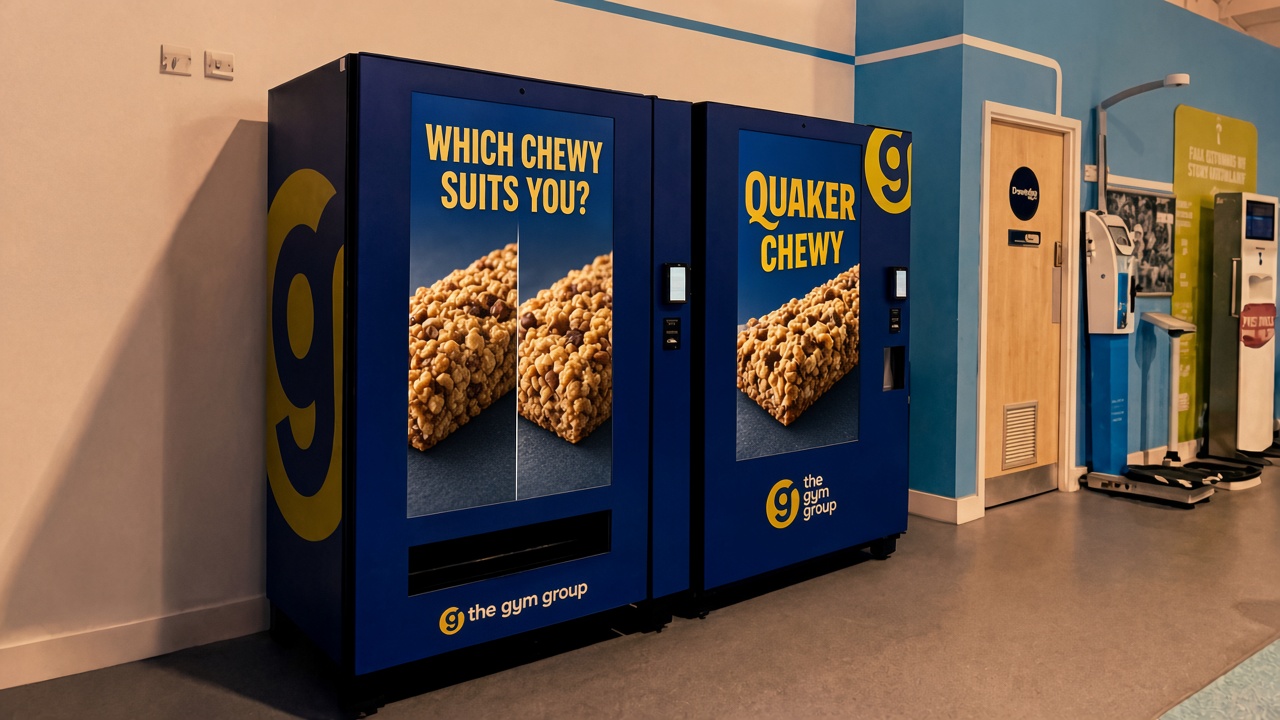 Quaker Chewy campaign on Bright.Blue gym machines